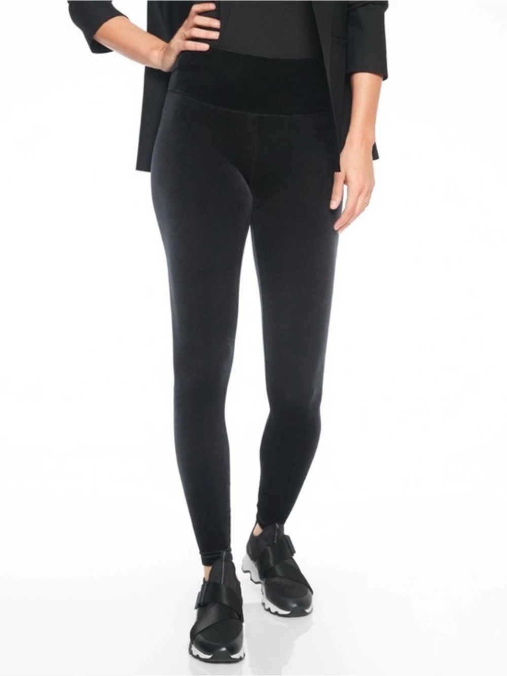 Athleta Black Velvet High-Waist Chaturanga Full Length Leggings Women’s Medium
